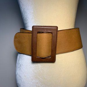 BOWIT TELLER MADE IN ITALY LEATHER BELT SIZE M TAN